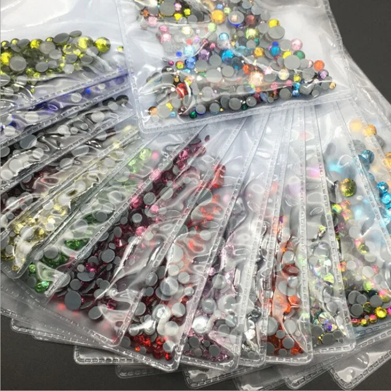 1000Pcs Mix size Hotfix Rhinestones Shiny Crystal AB Flatback stone SS6-SS30 for Clothes DIY Decs Manicure Accessories