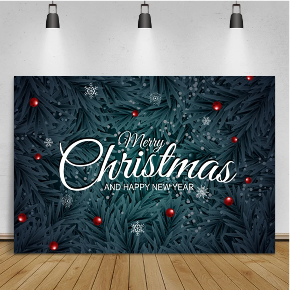 Laeacco Merry Christmas Background Photo Snowflake Branches Winter Birthday Portrait Photographic Photo Backdrop For Photo Studi