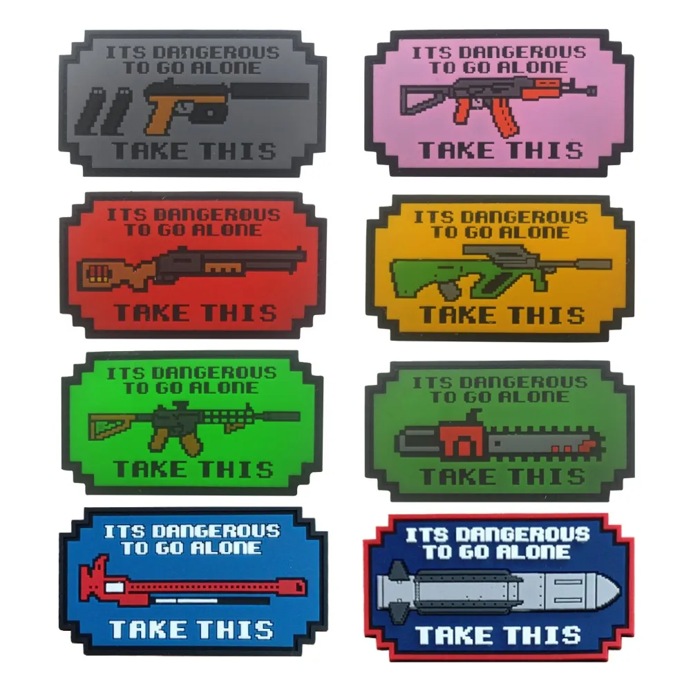 PVC Patch Armband It's Dangerous To Go Alone Badge Military Take This Decorative Weapon Applique Tactical Patches