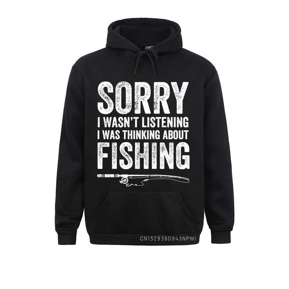 

Thinking About Fish Fisherman Sweatshirt Men Funny Fisher Quote Printed Hoody Male Sportswear Vintage Hoodie Pocket Coats