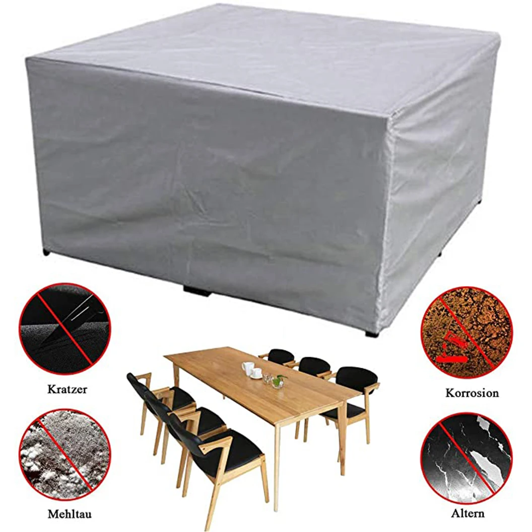 Multi-Size Garden Furniture Cover, Garden Table and Chair Protective Cover, Machine, Cabinet Cover, Waterproof Silver Sofa Cover