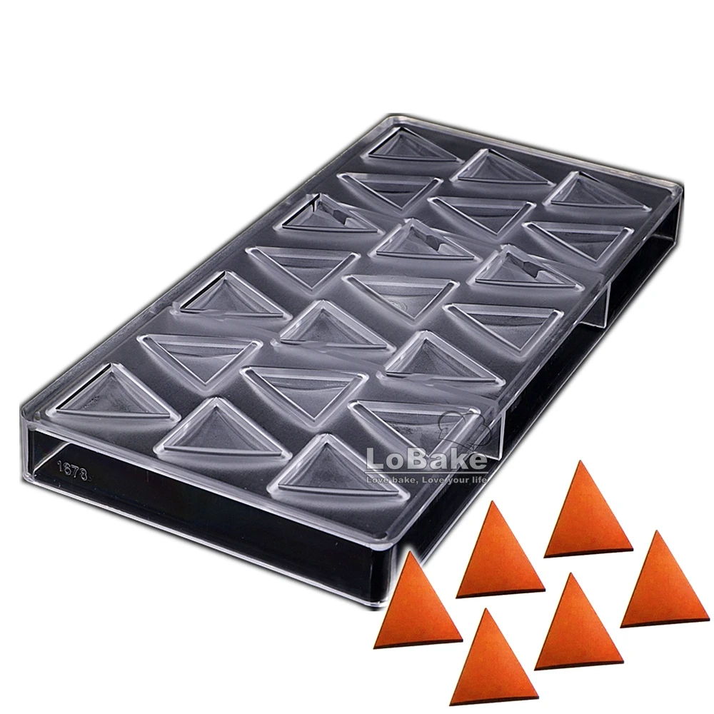 

21 cavities Trigon Cube Shape Polycarbonate PC Plastic Chocolate Mold Candy Ice Cube Mould Sugarcraft Baking Moldes DIY Bakery