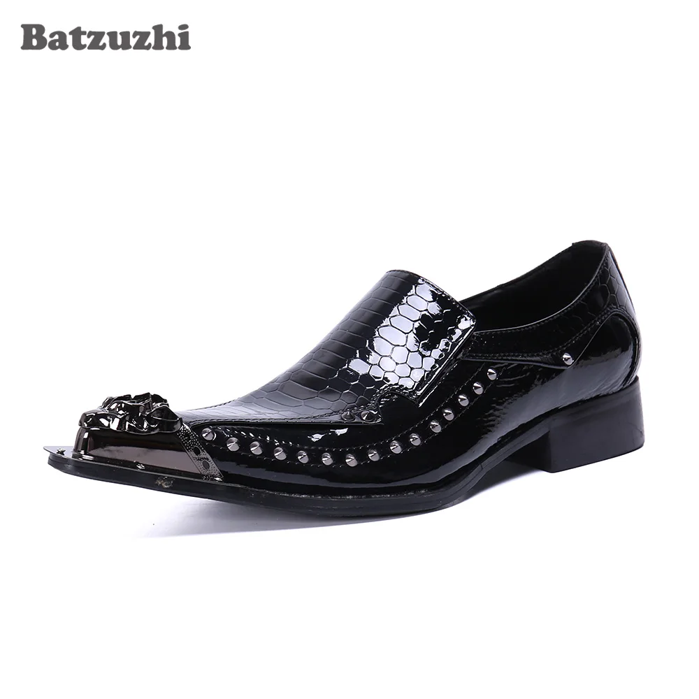 

Batzuzhi Italian Type Shoes Men Handmade Black Leather Business Dress Shoes Zapatos Hombre Formal Leather Shoes Men! Big Size 12