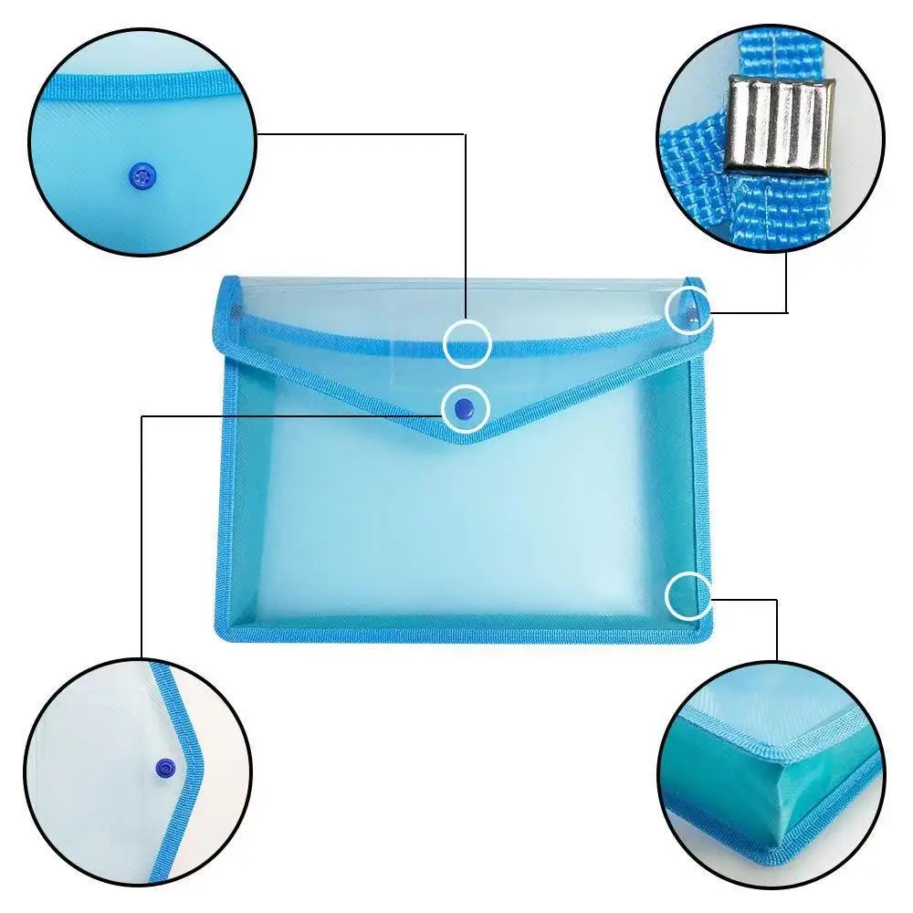 A4 Transparent Plastic File Bag with Closure  Expandable Envelope Wallet Office File Folder for School Office Organization