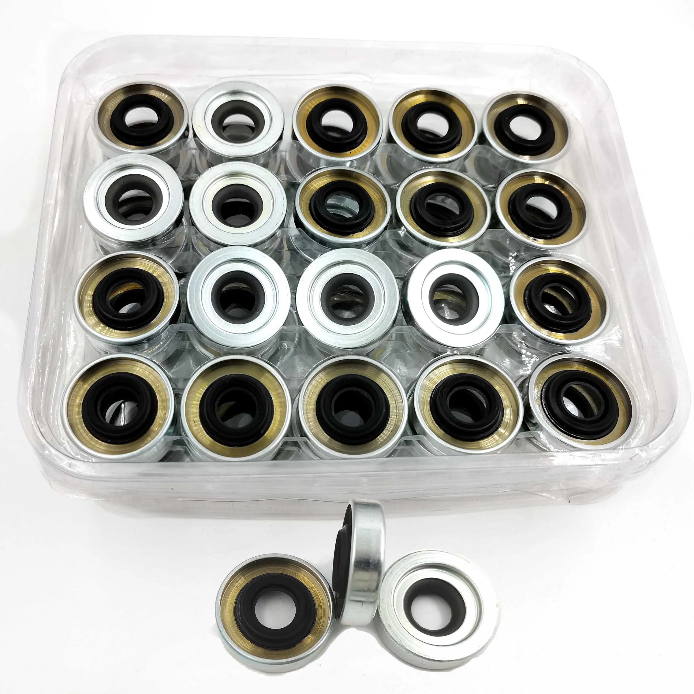 

100PCS ShenDi YaTe Auto AC Automobile Air Conditioner Compressor Oil Seal Stamp Shaft For Truck HT6 HU6 V5 Compressors