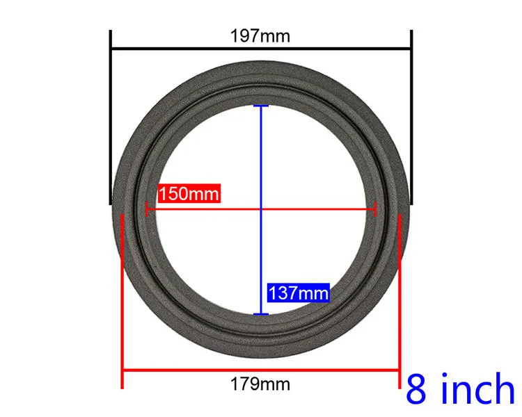 GHXAMP Thickened 8inch 10inch For Markaudio Car Speaker Repairs Suspension Foam Surround Horn Side accessories 197MM 260MM 2PCS