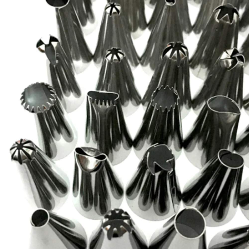 24/48 Uds puntas de boquilla de acero inoxidable herramienta de decoración de pasteles DIY glaseado crema pastelería bolsa boquilla herramienta de panadería de cocina