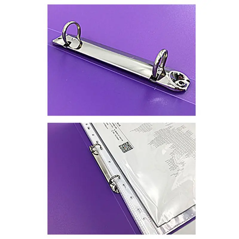 A4แหวน Binder Colorured โปร่งใสหลวมกระดาษแฟ้มโฟลเดอร์โรงเรียนสำนักงานจัดเก็บเอกสาร Supply