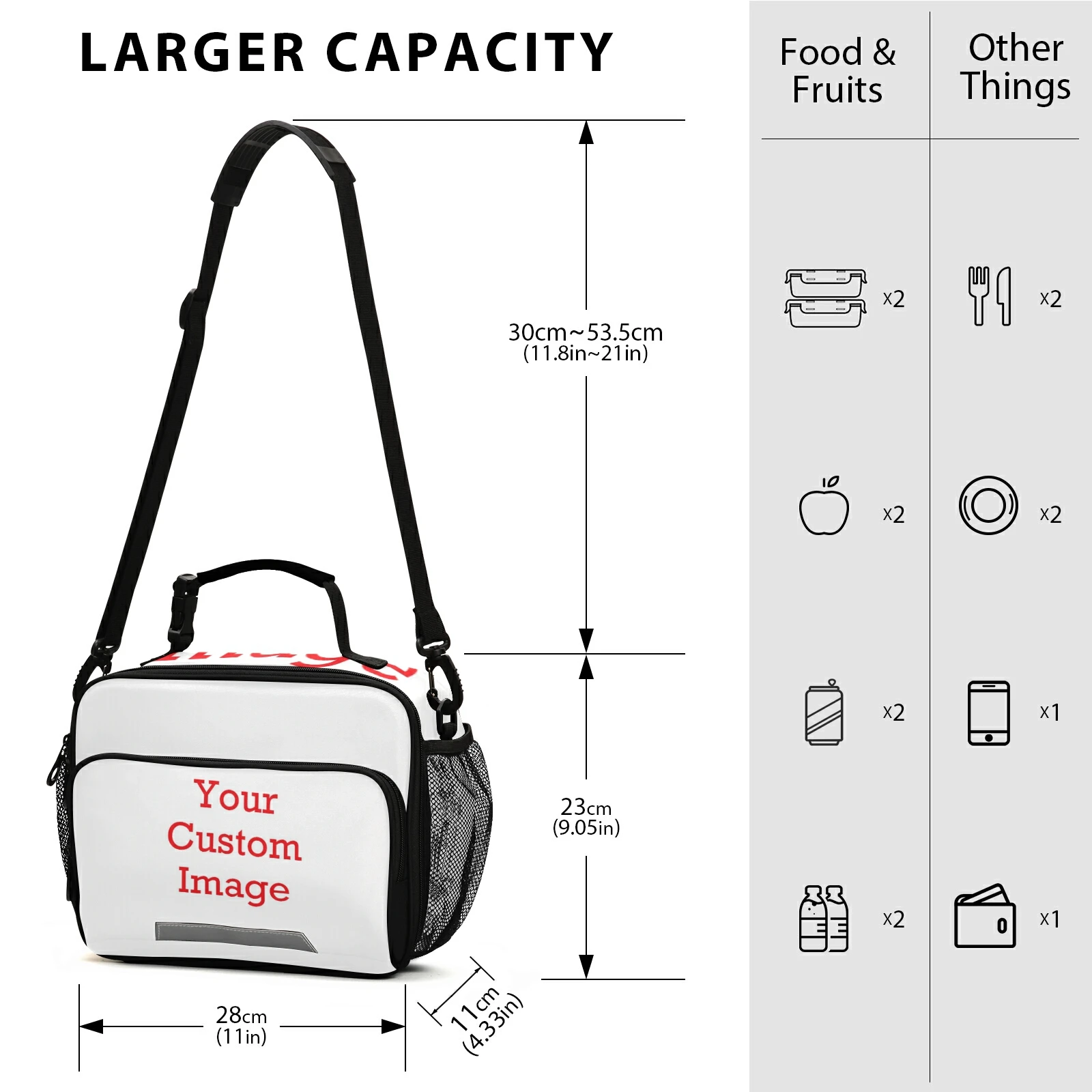 Imagem -03 - Lancheira com Isolamento Personalizado Bolsa Térmica de Ombro para Crianças Refrigerador de Café da Manhã Bolsa de Piquenique para Estudantes