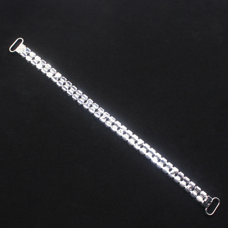 Shiny 10 Pieces 160mm Two Rows Transparent Crystal Rhinestone Buckle Bikini Metal Swimming Chain Bikini Jewelry