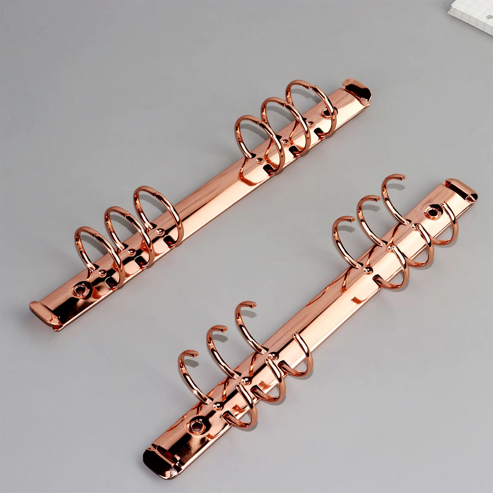 Rose Gold Metal A5 Ring Binder Clips Gold Loose-Leaf Binder File Folder Hoop DIY Album 6 Hole A5 Ring Binders 30mm