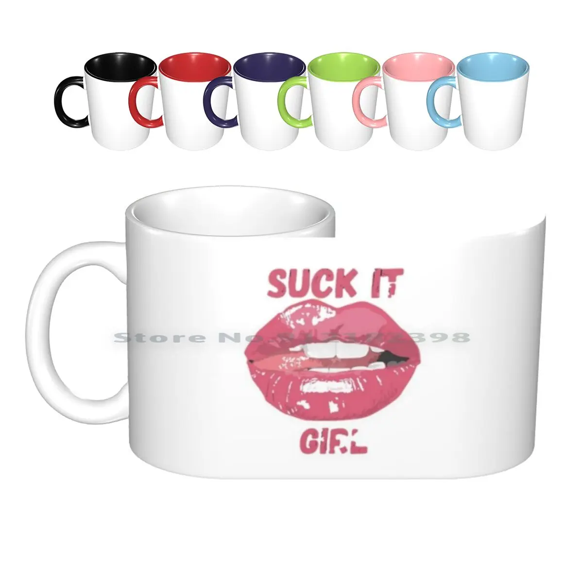 Queens Pink Lipstick Kiss Fashion Ceramic Mugs Coffee Cups Milk Tea Mug King Queens Head Queen King Job Blow Oral Humor Sexy