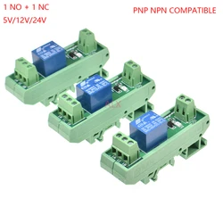 1 Channels relay module DIN Rail Mount SRD-05VDC-SL-C SRD-12VDC-SL-C SRD-24VDC-SL-C 10A 5V 12V 24V DC PNP NPN compatible 1NO 1NC