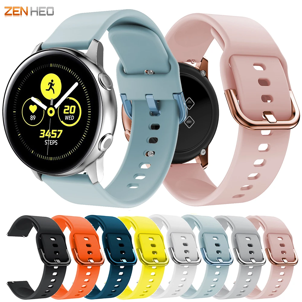20mm Silicone Strap For Samsung Galaxy Watch Active 2 40mm 44mm Gear S2 Replacement Watchband for Galaxy Watch 42mm