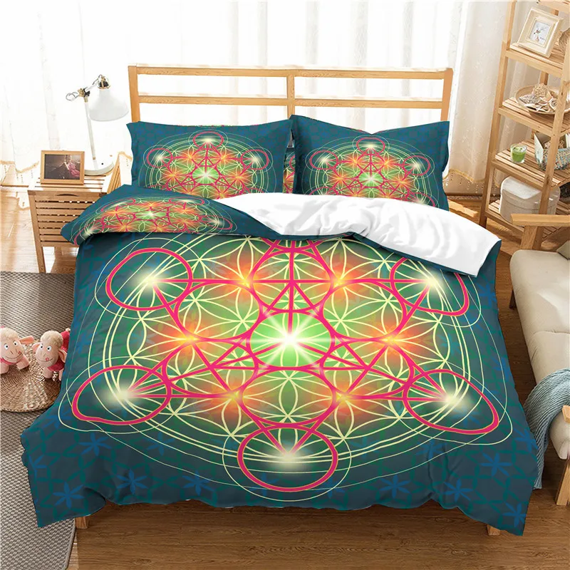 Home Textile Luxury 3D Six-pointed Star Print 2/3Pcs Comfortable Duvet Cover PillowCase Bedding Sets EU/US/AU Size