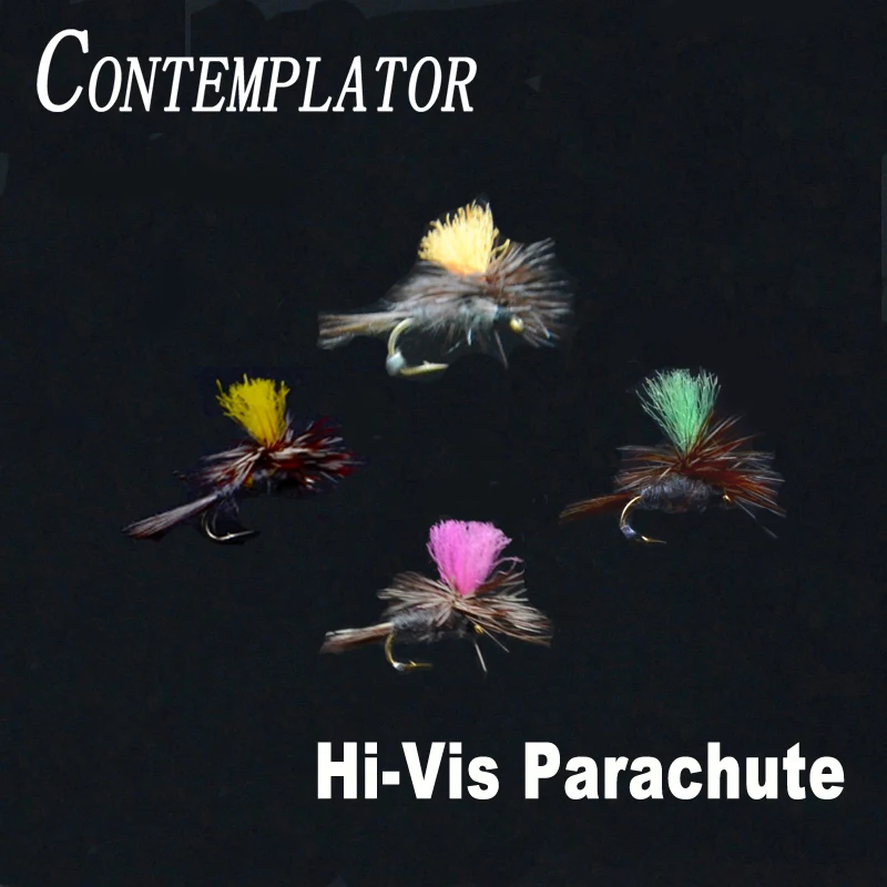 CONTEMPLATOR 6szt 16 # -18 #   High-vision Parachute Adam midge suche pilniki 4 kolory antron chute powierzchnia wodna mucha wędkarstwo przynęty na owady