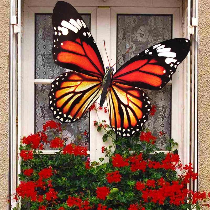 Large 3D Butterfly for Room Decor Big Butterflies Wall Sticker Home Window Wedding Party Decoration Outdoor Garden Yard Ornament