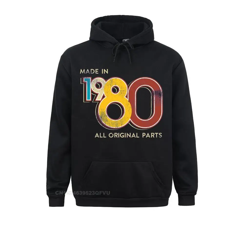 Made In 1980 40th Birthday Women Father Clothing Men's Vintage Hoodies Pure Cotton Retro Unique Men Harajuku 3D Shirt