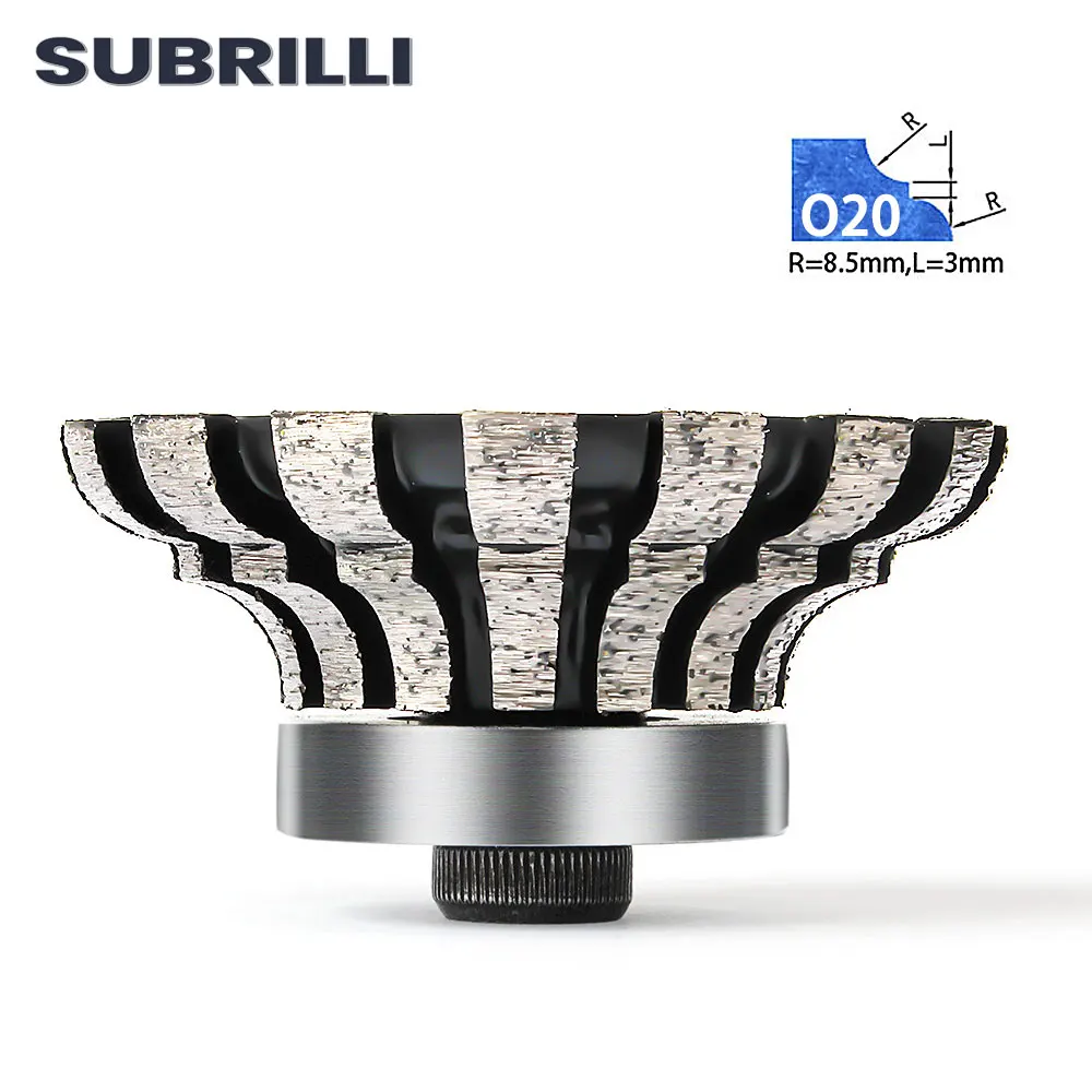 

SUBRILLI O20 Edge Profiler Grinding Disc Diamond Segments Hand Profile Wheel M10 Milling Cutter Router Bit For Granite Marble