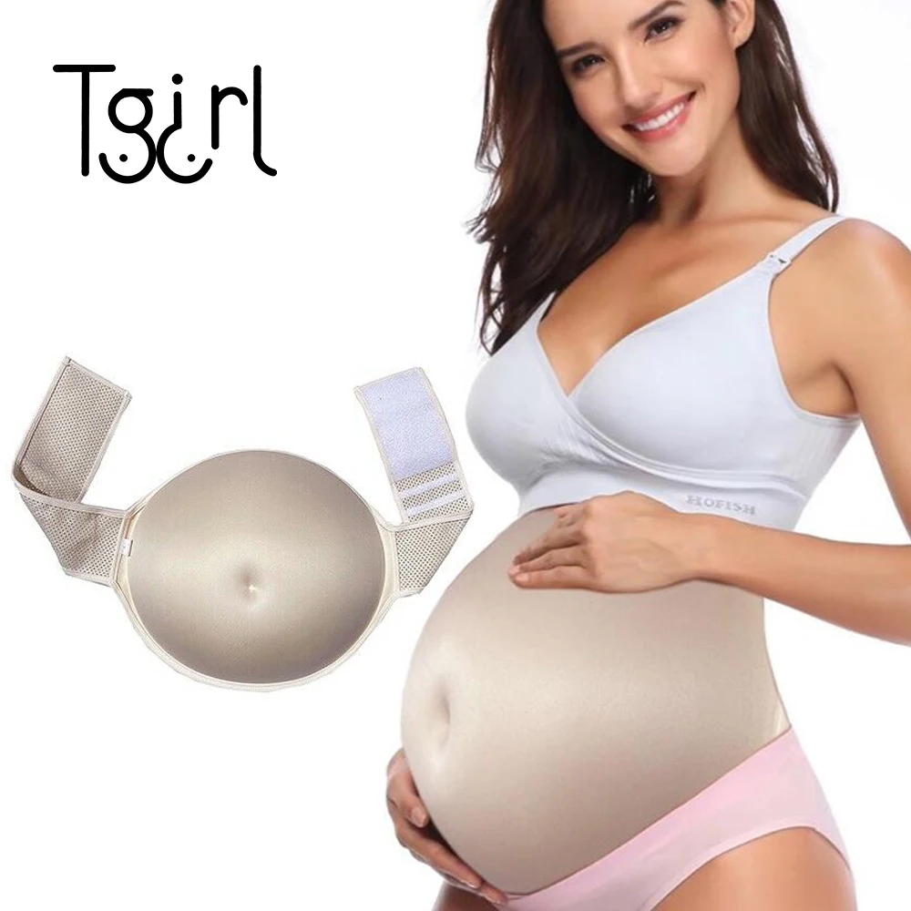 Tgirl Fake Pregnant Belly 3-10 Months Prosthesis Crossdresser Soft Ponge Pregnant-Belly Props for Shemale Cosplay Pussy Sissy