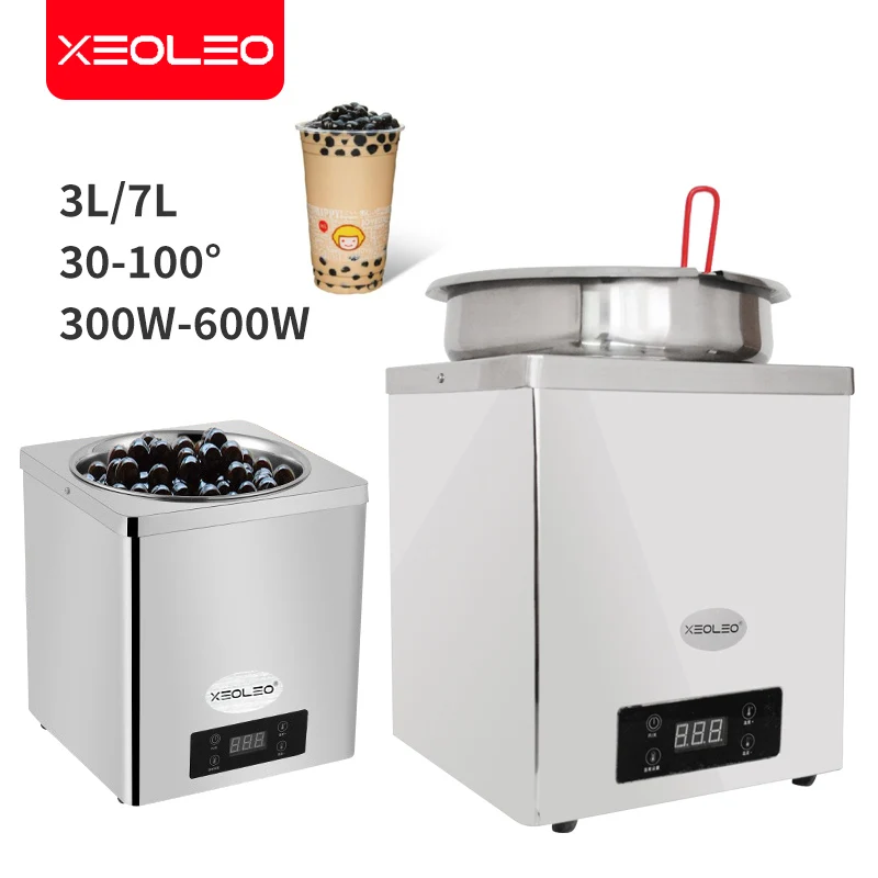 Xeoleo 3L หม้อต้มไข่มุกสำหรับการค้าหม้อต้มไข่มุกทรงกลมทำจากสเตนเลสสตีลสำหรับชาไข่มุกทาโร่หม้ออาหารสาคู