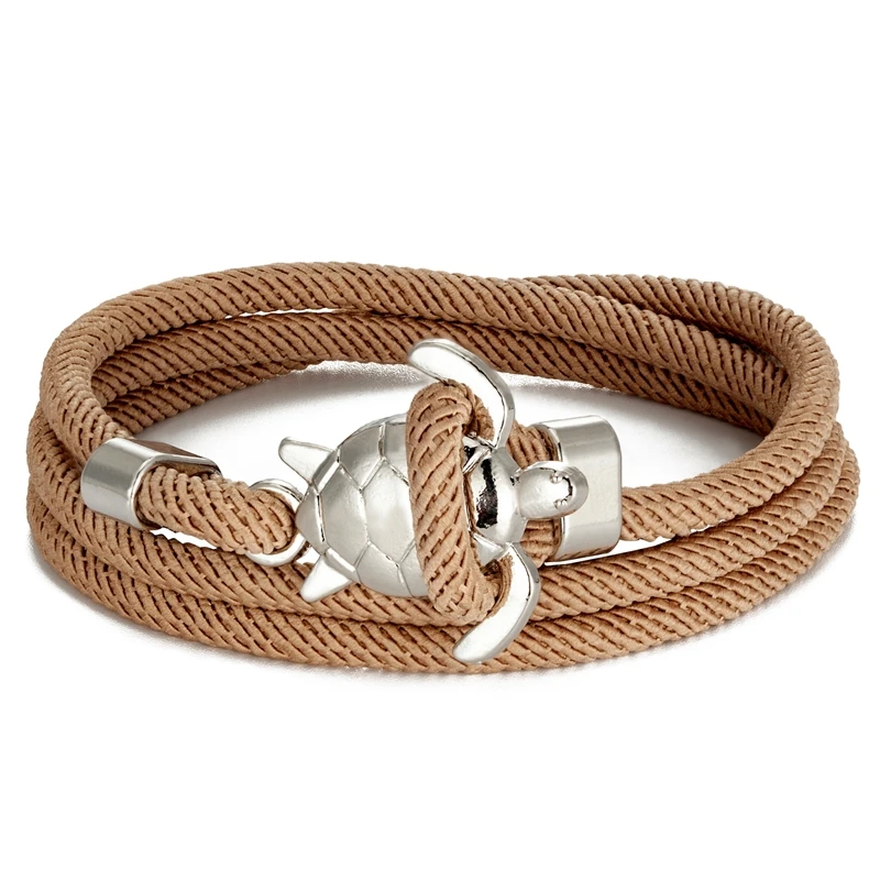 MKENDN Navy Stil Schildkröte Multilayer Milan Seil Armband Charms Seablue Seil Männer Frauen Strand Armband Einstellbare Schmuck Homme – Detail 12