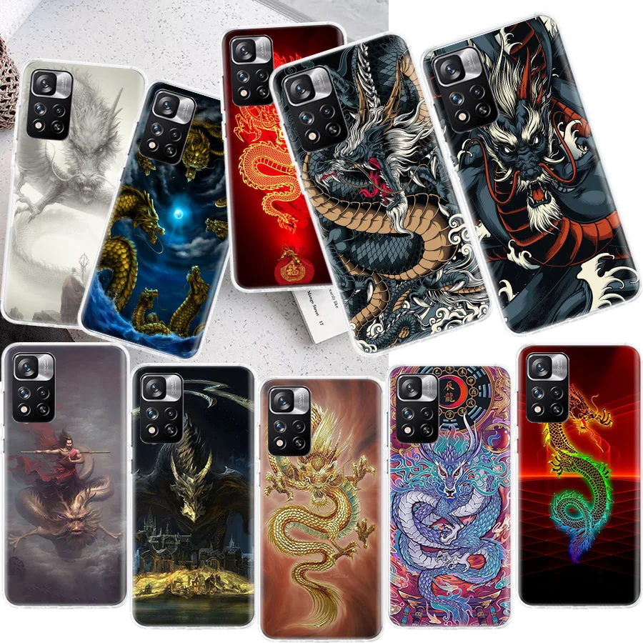 Legendary Dragon Phone Case For Xiaomi Redmi Note 11 11S 11T 5G 11E 10S 10 12S 12 Pro Plus 9S 9T 9 8T 8 7 6 5 Capa Coque Fundas