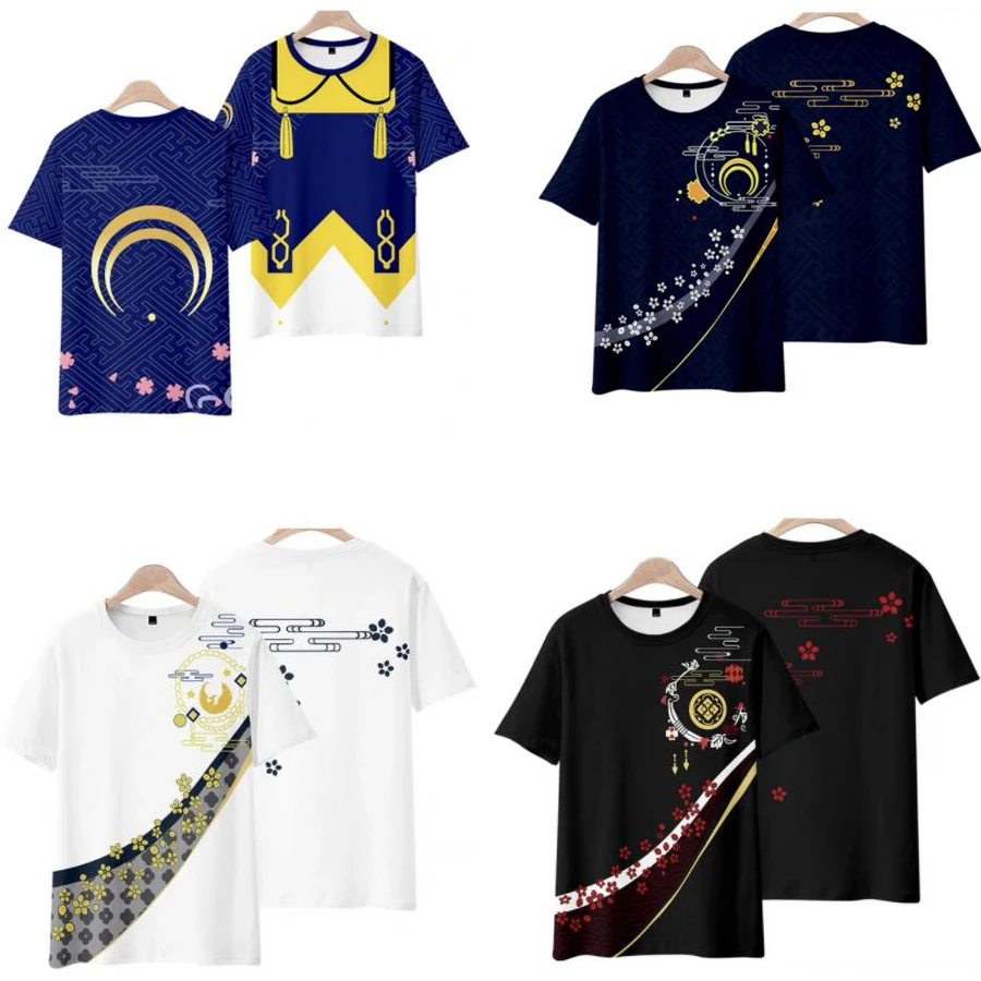 Anime Nhật Bản Áo Thun Touken Ranbu 3D Áo Nam Nữ Graphic Tee Mikazuki Munechika Kashuu Kiyomitsu Hình Kogitsunemaru Trang Phục Hóa Trang