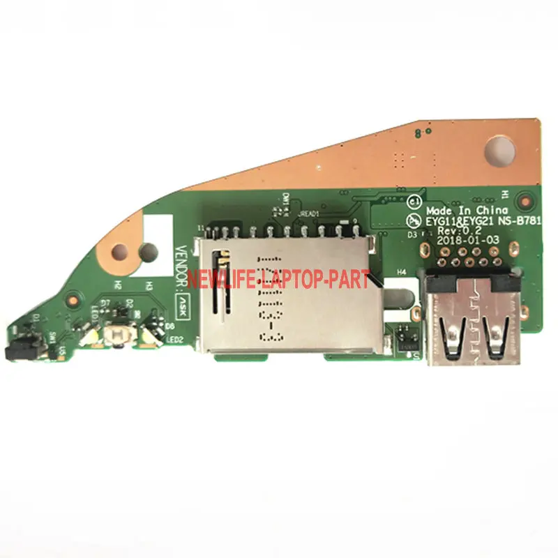 original FOR lenovo yoga 530-14 Flex6-14 usb POWER BOTTON sd card bord NS-B781 test good free shipping