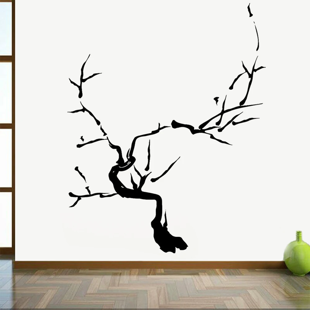 Japanese Bonsai Tree Wall Sticker Branch Oriental Vinyl Office Self-adhesive Wall Decal School Classroom Home Decoration Y966