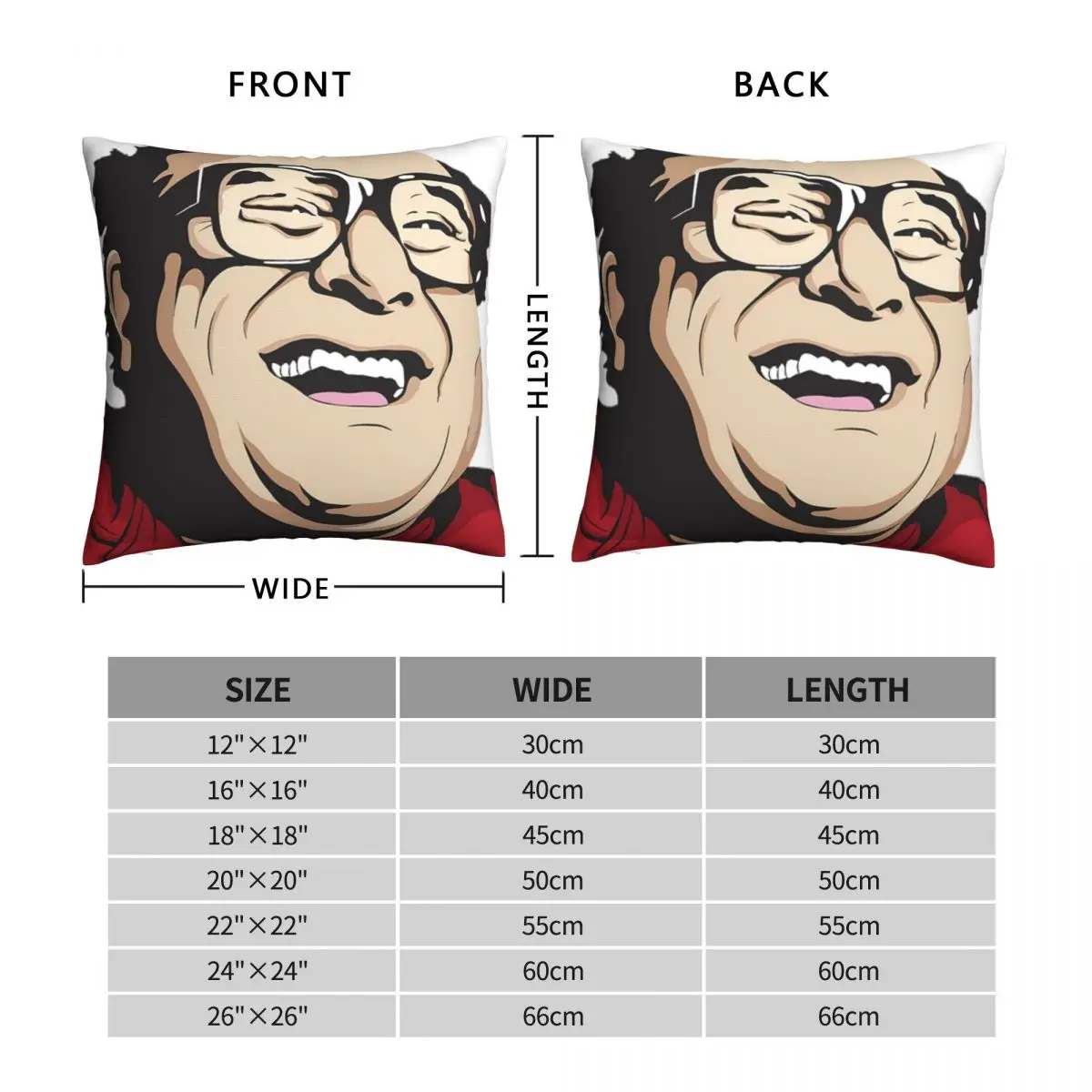 Danny Devito V2 Square Pillowcase Polyester Linen Velvet Zip Decor Bed Cushion Case