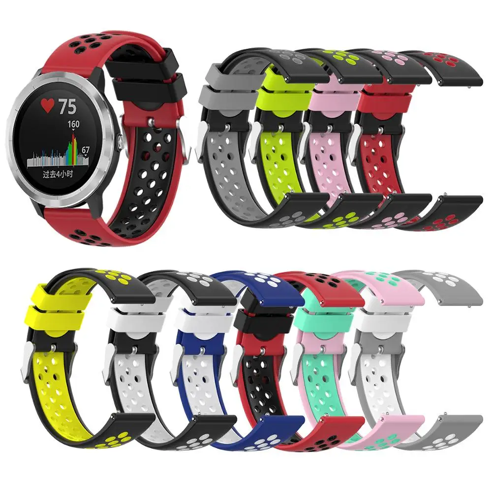 20mm Strap For Garmin Forerunner 645 music/245/245M silicone Bracelet Band for vivoactive 3 music/vivomove HR Watch Wristband