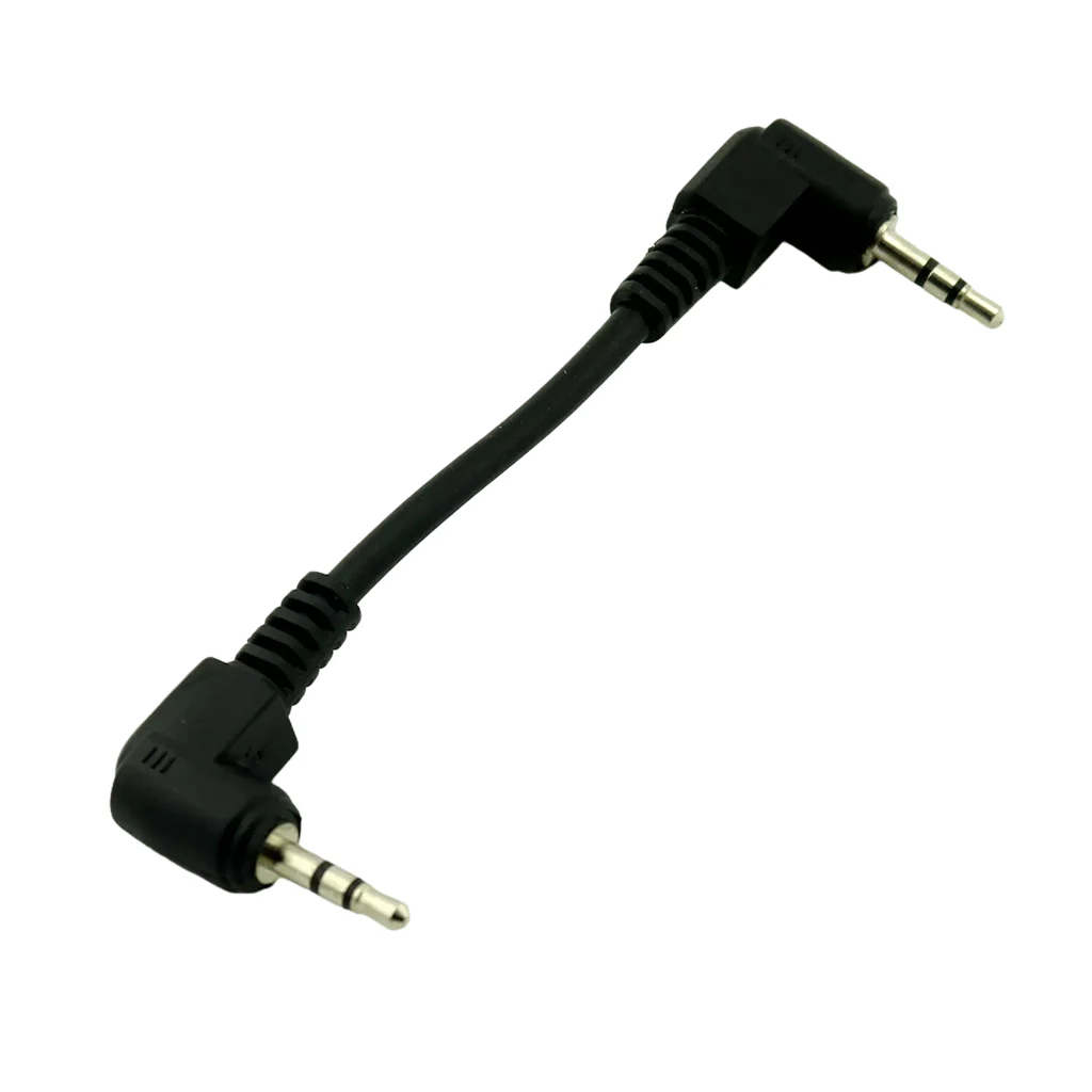 1pcs Black Short 8cm 2.5mm Male Right Angled to 2.5mm Male Plug Right Angle Stereo Audio AUX Auxiliary Headphone Adapter Cable