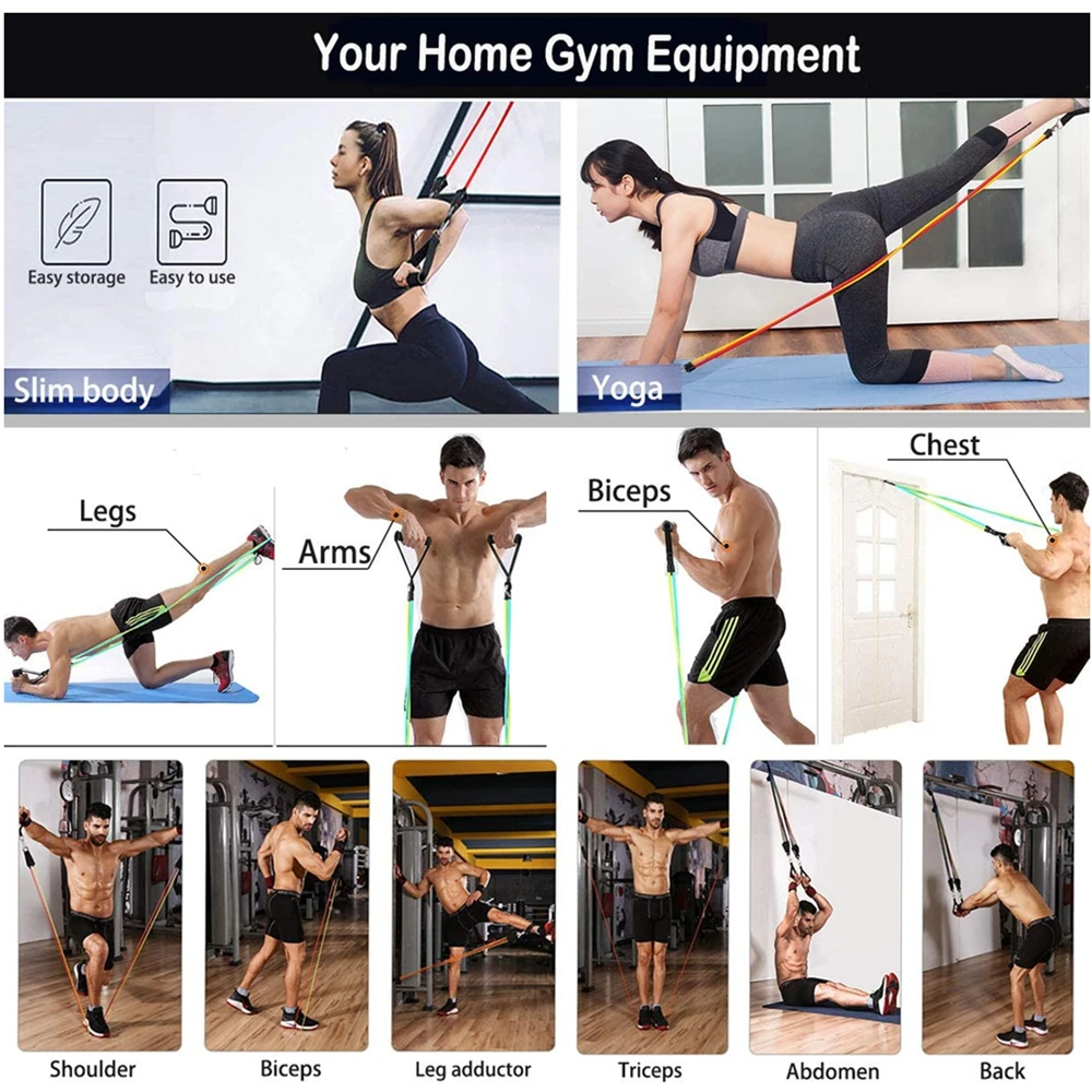 300LBS Fitness bandes de résistance ensemble formation Yoga butin bandes sport équipement d'entraînement pour la maison gymnase hommes poids musculation