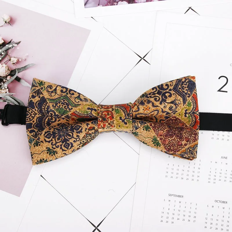 Image 3: Nministériels d papillon en bois de liège pour hommes, nouveauté, fleur faite à la main, kwear de la présidence, fête de mariage à carreaux, cadeau en bois pour adultes, nouvelle mode