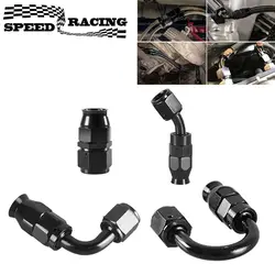 AN4/6/8/10/12 Straight 0°/45°/90°/180° Degree Reusable Hose End Fitting Adapter For Swivel PTFE Oil Fuel Line Hose End Fitting