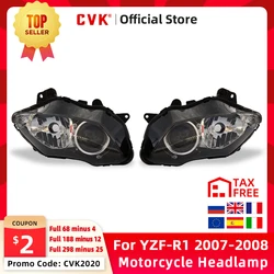 CVK Motorcycle Headlight Headlamp Head Light For YAMAHA YZF 1000 R1 2007 2008 YZF-R1 07-08 Head Lamp Headlight assembly