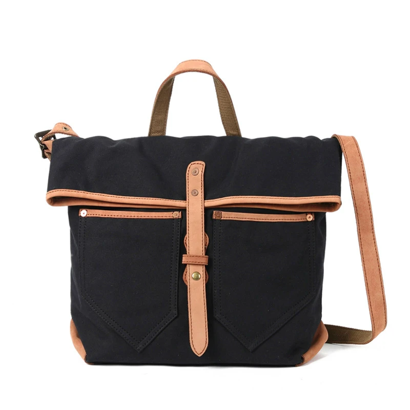 

Retro Men Crossbody Bag Traveling Lightweight Canvas Men's Bag Casual Vertical Square Large Capacity Handbag Messenger bag