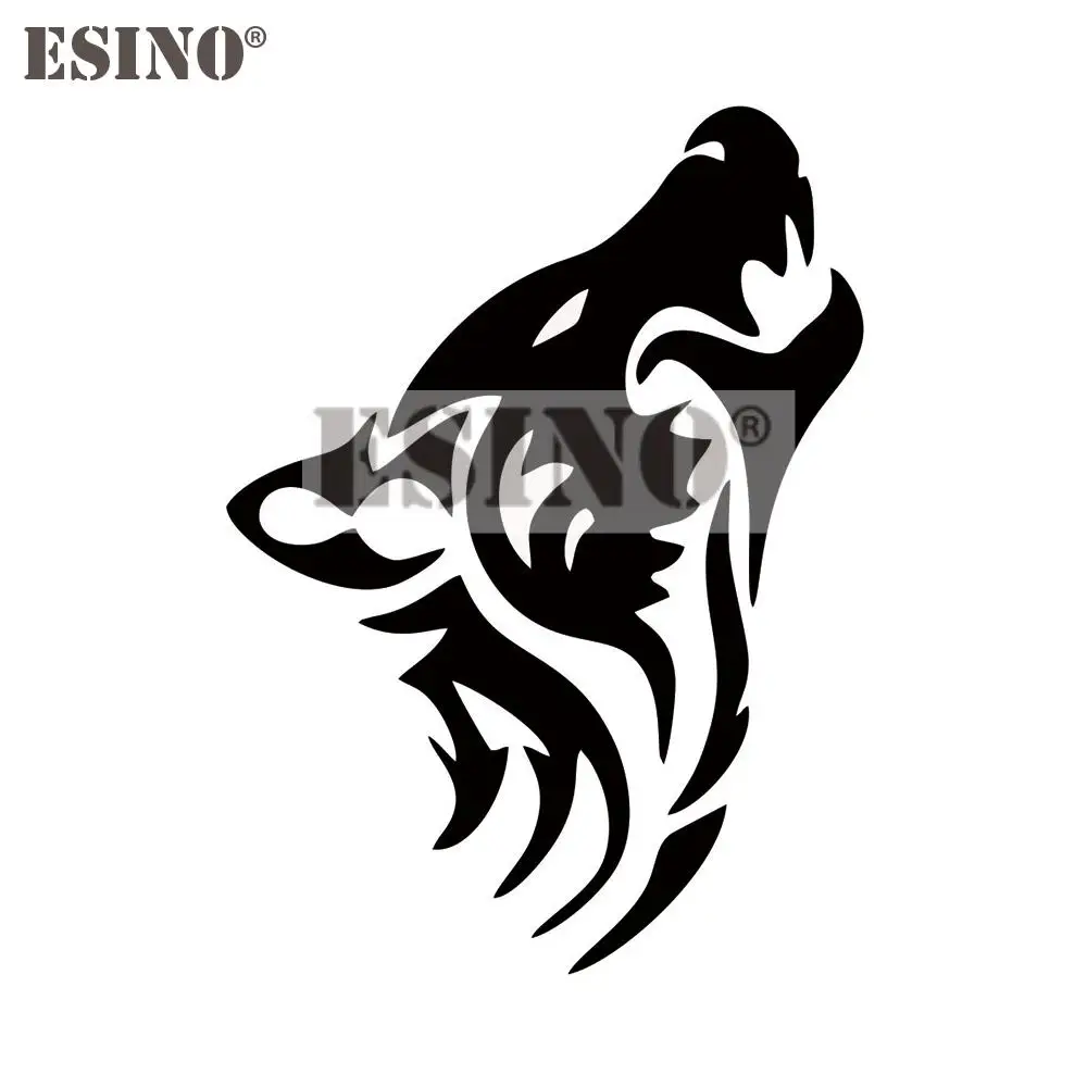 Car Styling Funny Wolf Silhouette Classic Decorative Decal Cartoon PVC 3D Carving Car Body Sticker Pattern Vinyl