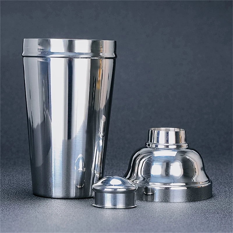 1.8L Big Stainless Steel Cocktail Boston Bar Shaker: 3-piece Set