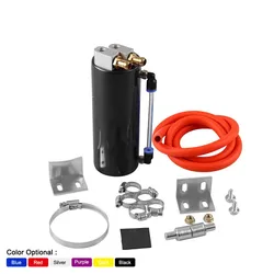 Universal 450ml Aluminum Racing Oil Catch Tank Can Round Can Reservoir Turbo Oil Catch Can Fuel Catch Tank