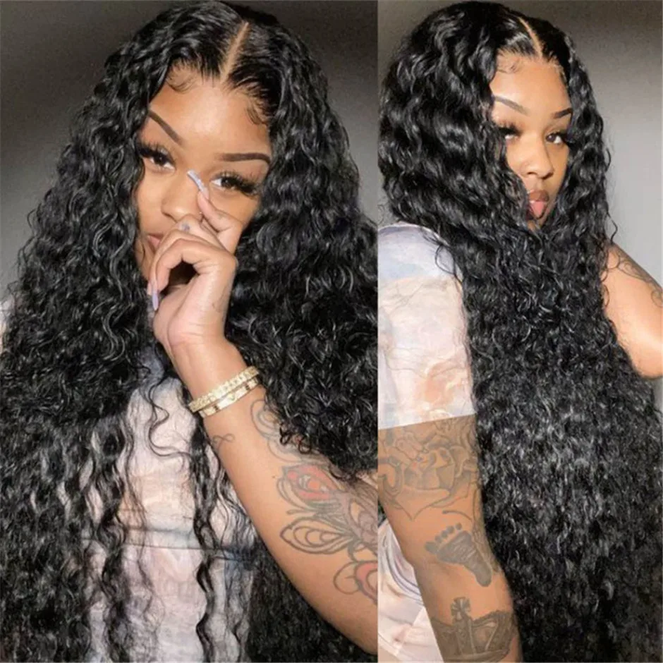 

Water Wave Human Hair Wigs 13*1 T Part Lace Frontal Wig Peruvian Hair Wigs For Black Women 18-26 Inch Natural Human Hair Wigs