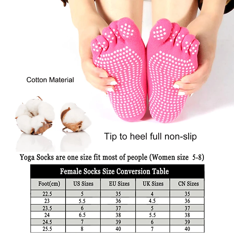 Chaussettes de yoga coordonnantes en silicone pour femmes, chaussettes de sport colorées, bas élastiques pour filles, danse de ballet, pilates, 5