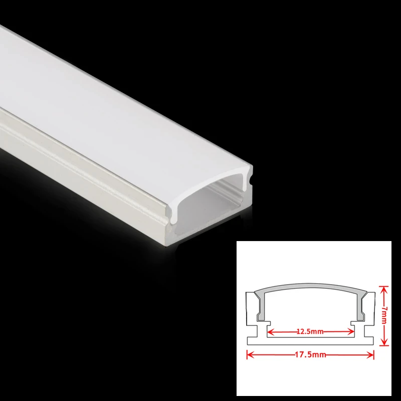 1-30 sztuk/partia 0.5 m/sztuk profile aluminiowe w stylu U do 5050 5630 LED z płaskim kanałem mleczna/przezroczysta osłona listwa do szafki