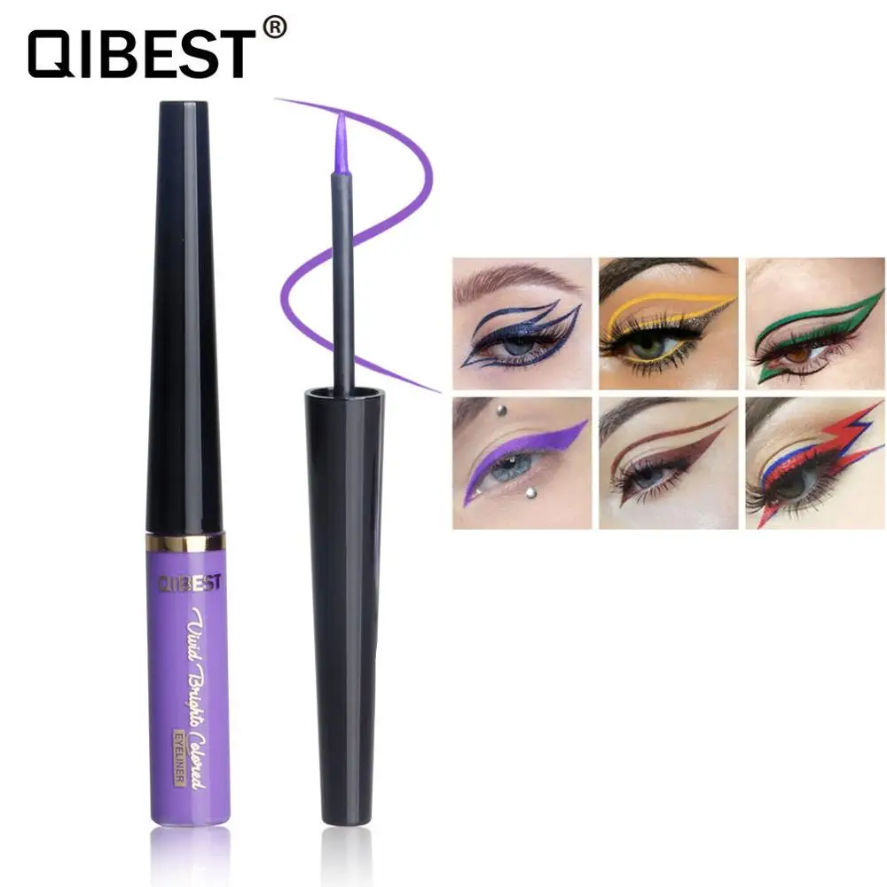 QIBEST matowy kolor płynny Eyeliner szybkoschnący konturówka wodoodporna długotrwały perłowy cień do powiek w płynie oczy ołówek kosmetyczny