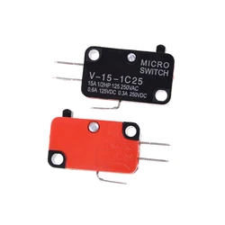 5pcs/lot 250V 16A Microwave Oven Door Arcade Cherry Push Button SPDT 1 NO 1 NC Micro Switch V-15-1C25 Hot