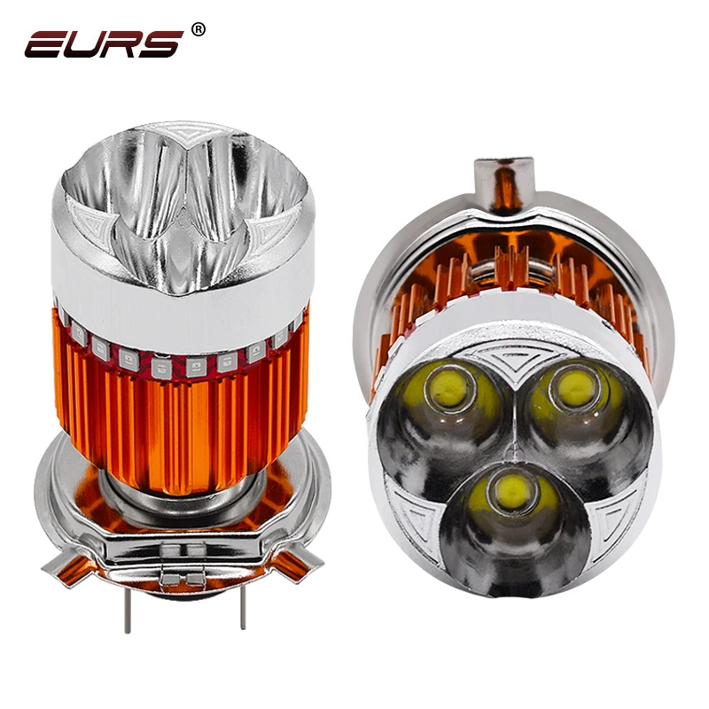 1pcs H4 LED Motorcycle Headlight Bulb HS1 LED Moto Scooter Light Hi/Lo with Angel eye Motor Bike Headlamp led car lights 12V 24V