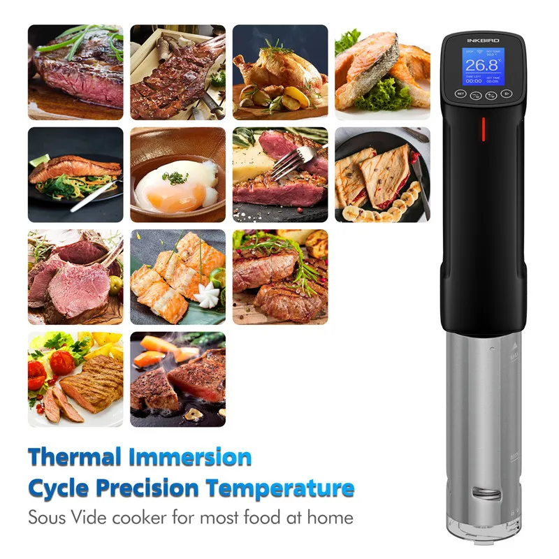 INKBIRD Sous Vide WI-FI kuchenka kulinarna 1000W precyzyjna temperatura i Timer, cyrkulator termiczny zanurzeniowy ze stali nierdzewnej do kuchni