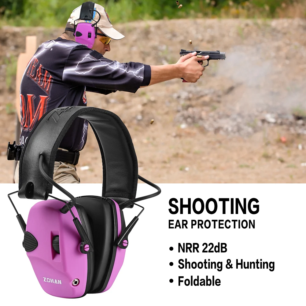 Top Electronic hearing protection shooting Earmuffs Ear Protection Hunting protective Anti-noise headphone for women ear muff