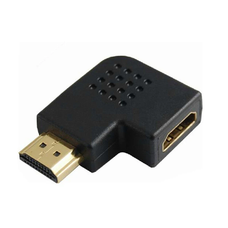 Męski na HDMI dla kobiety-kompatybilny 90 stopni kątowy konwerter Adapter HDTV PC TV HDTV